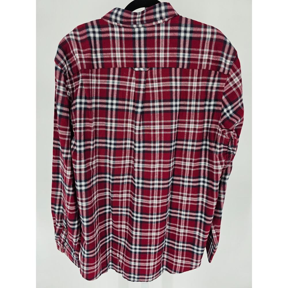 Chaps Mens Sz XL Long Sleeve Button Up Flannel Shirt Red Black Plaid NEW - Picture 5 of 5